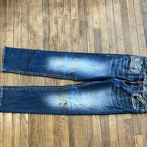 Vigoss Woman’s  Dark Blue Faded Skinny Jeans with Distress